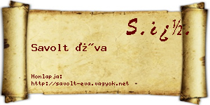 Savolt Éva névjegykártya